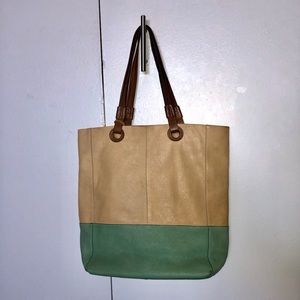 Multi-colored leather women’s hand bag